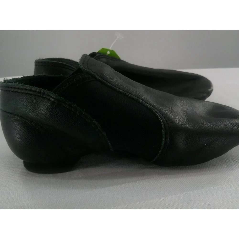 Pre-Owned Dance Jazz Shoes Capezio Kids 10.5M Side Elastic Leather Slip On Spli